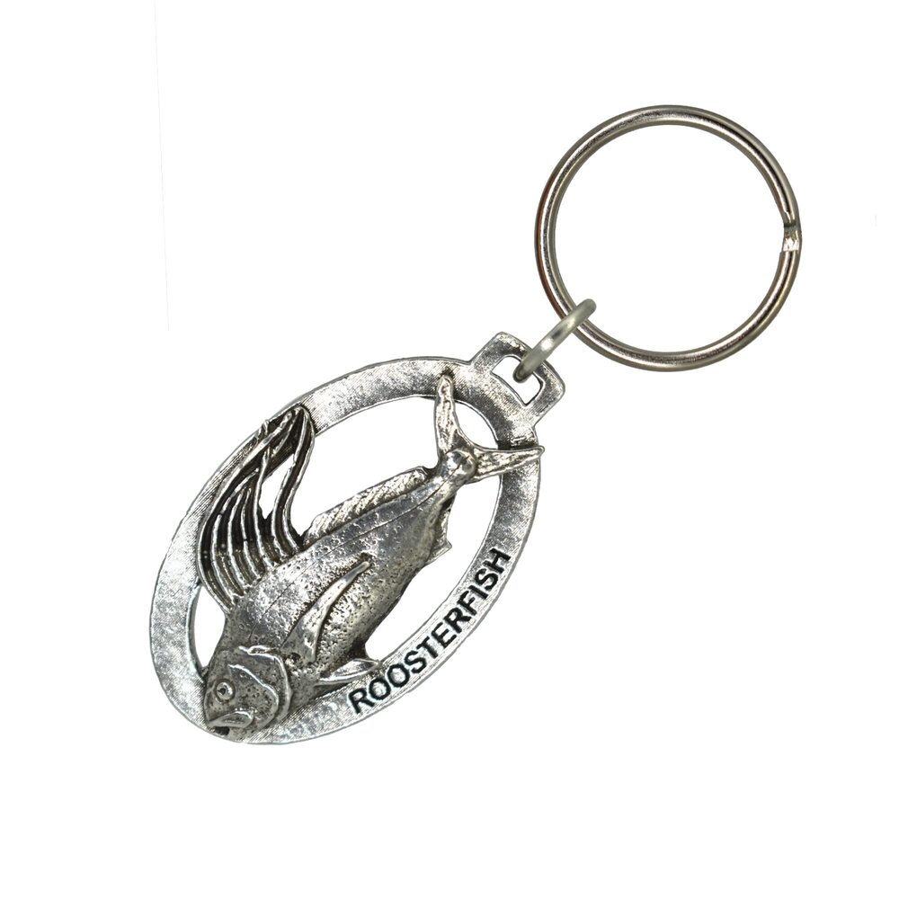 1923 Roosterfish Keychain Pewter S024KC 2” 100% Handmade in the USA